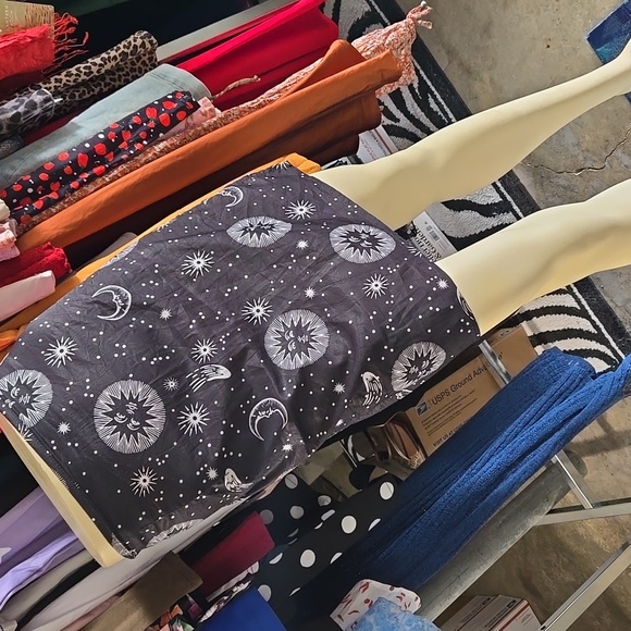 Black Celestial Print Skirt - Picture 3 of 6